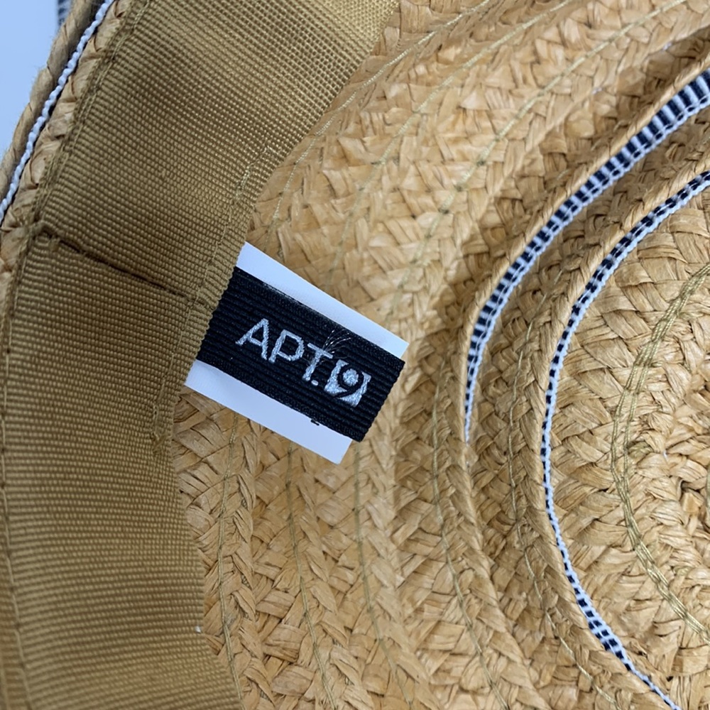 APT 9 | Tan & Blue Straw Floppy Hat | Perfect Spring Accessory | Vacation Fun - Picture 5 of 6